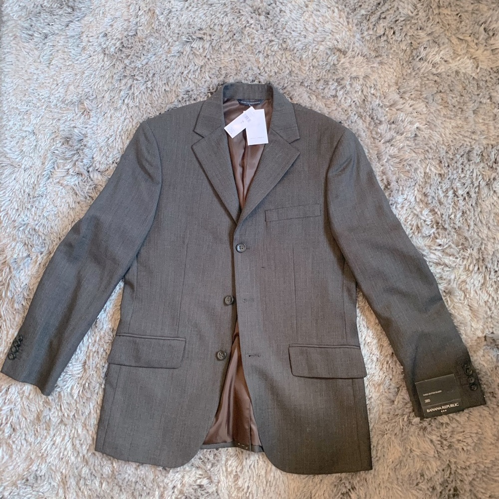 NEW Banana Republic Mens Gray/Brown Blazer 38S